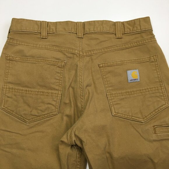 CARHARTT Beige Brown Relaxed Fit Rugged Flex Canvas 5 Pocket Work Pant Jeans - Picture 10 of 15